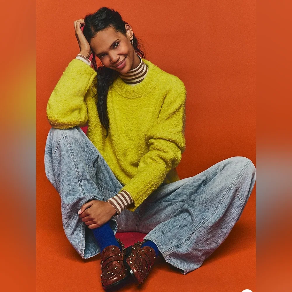 We The Free Yellow Crew Neck Sweater - Picture 4 of 4